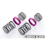 Overdose High Performance Twin Spring 1.2-2060 φ1.2, 6 coil, 20mm with Helper Spring / Color: Purple (2pcs)