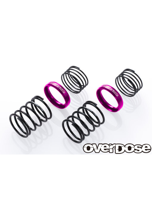 Overdose High Performance Twin Spring 1.2-2060 φ1.2, 6 coil, 20mm with Helper Spring / Purple (2)