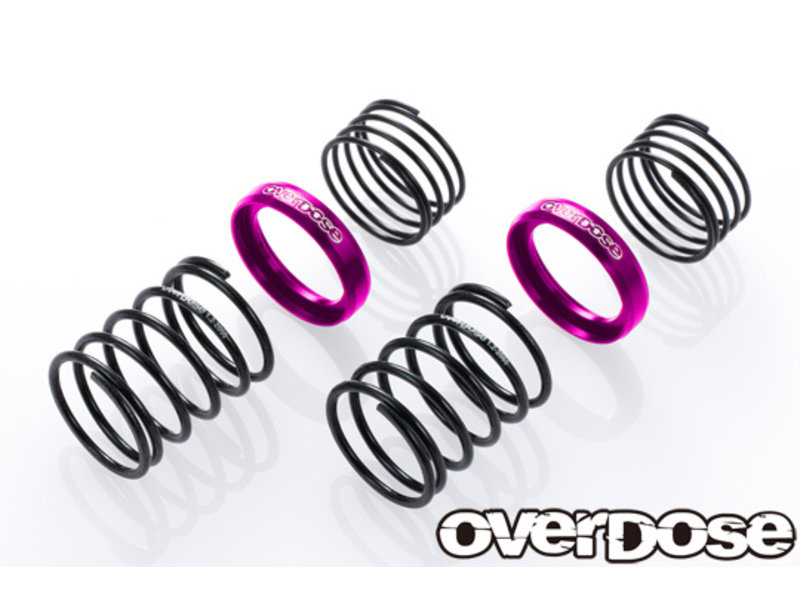 Overdose High Performance Twin Spring 1.2-2060 φ1.2, 6 coil, 20mm with Helper Spring / Color: Purple (2pcs)