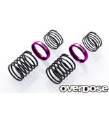 Overdose High Performance Twin Spring 1.2-2070 φ1.2, 7 coil, 20mm with Helper Spring / Color: Purple (2pcs)