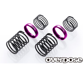 Overdose High Performance Twin Spring 1.2-2070 φ1.2, 7 coil, 20mm with Helper Spring / Purple (2)