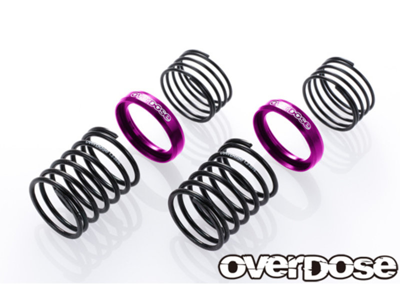 Overdose High Performance Twin Spring 1.2-2070 φ1.2, 7 coil, 20mm with Helper Spring / Color: Purple (2pcs)