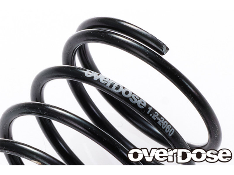 Overdose High Performance Twin Spring 1.2-2060 φ1.2, 6 coil, 20mm with Helper Spring / Color: Red (2pcs)
