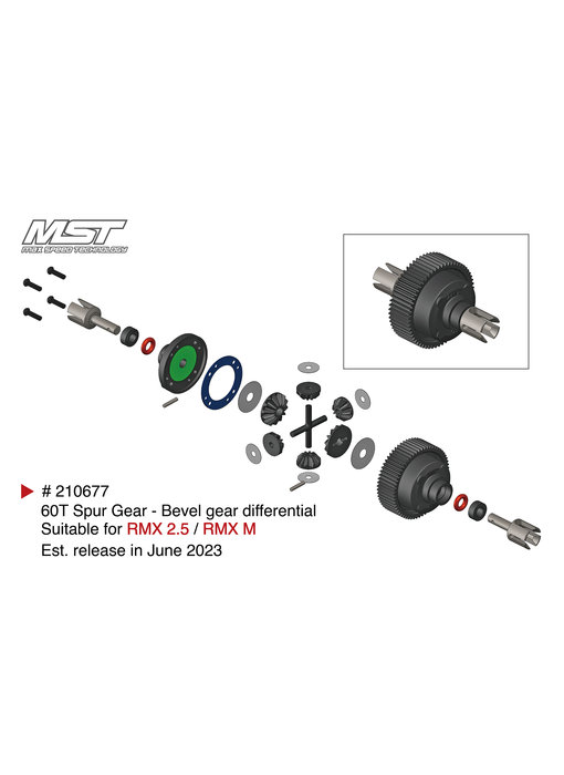 MST 60T Spur Gear-Bevel Gear Differential Set