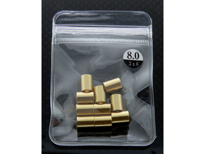 WRAP-UP Next 0040-14 - Brass Spacer φ3mm x φ6mm x 8.0mm (10pcs)