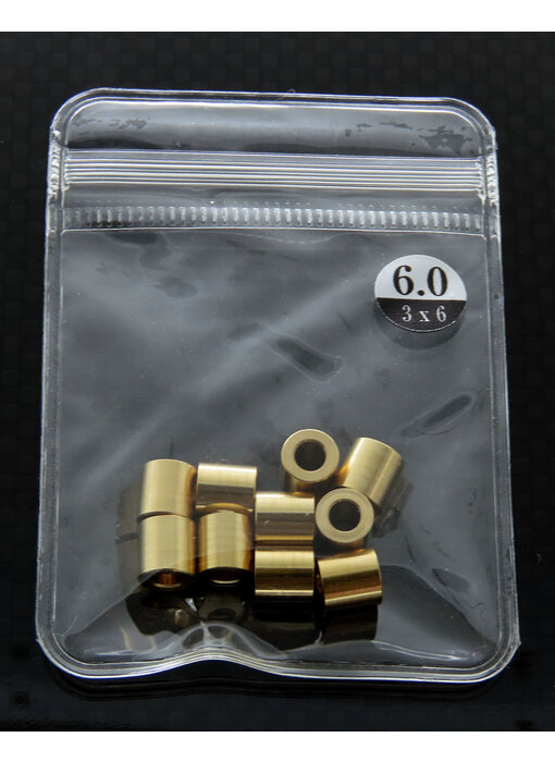 WRAP-UP Next Brass Spacer φ3mm x φ6mm x 6.0mm (10pcs)