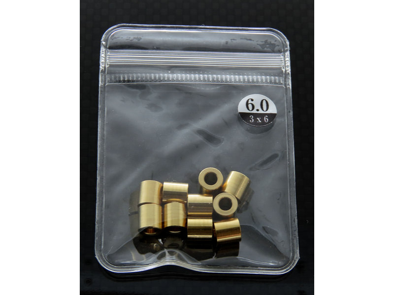 WRAP-UP Next 0040-12 - Brass Spacer φ3mm x φ6mm x 6.0mm (10pcs)