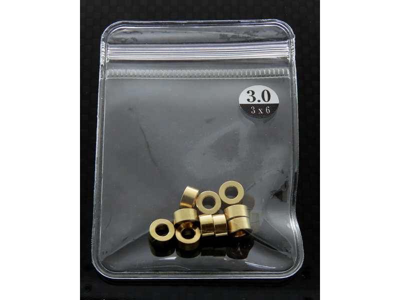 WRAP-UP Next 0040-09 - Brass Spacer φ3mm x φ6mm x 3.0mm (10pcs)