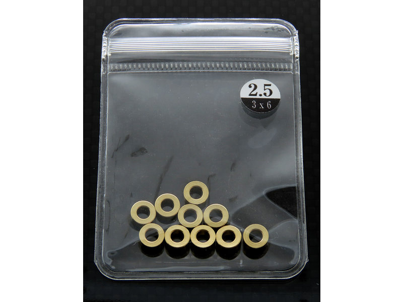 WRAP-UP Next 0040-08 - Brass Spacer φ3mm x φ6mm x 2.5mm (10pcs)