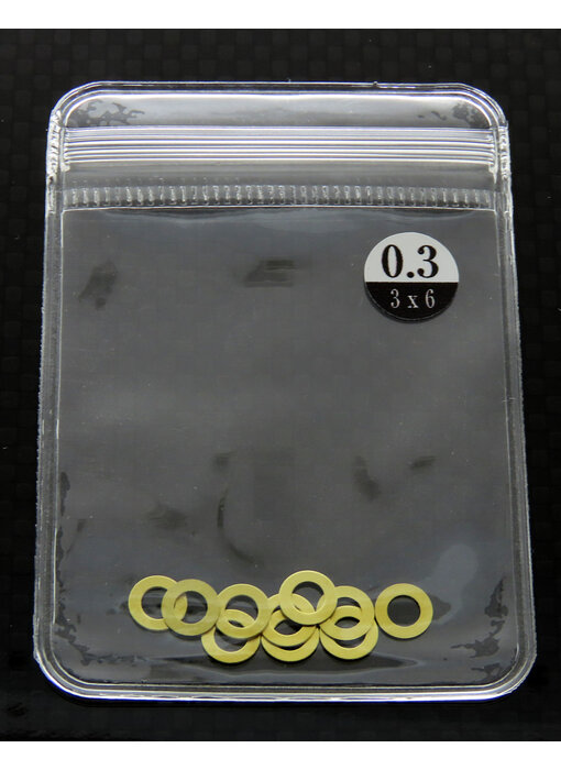 WRAP-UP Next Brass Shim Washer φ3mm x φ6mm x 0.3mm (10pcs)