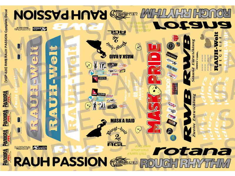 Pandora RC RWB RAUH PASSION Complete Decal Set