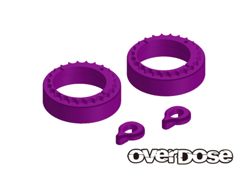 Overdose Aluminum Bearing Adaptor & Bearing Stopper Set for GALM series / Color: Purple