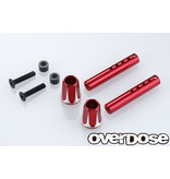 Overdose Adjustable Aluminum Front Body Post / Color: Red