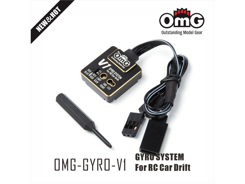 RC OMG Gyro V1 for Drift Car / Color: Black with Gold Edge