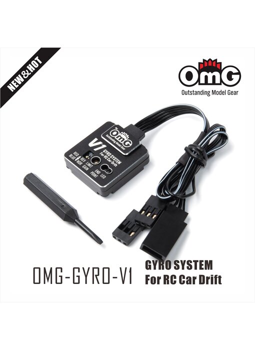 RC OMG Gyro V1 for Drift Car / Black with Silver Edge