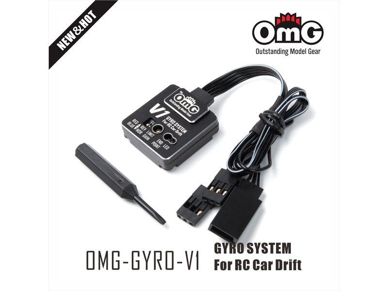 RC OMG Gyro V1 for Drift Car / Color: Black with Silver Edge