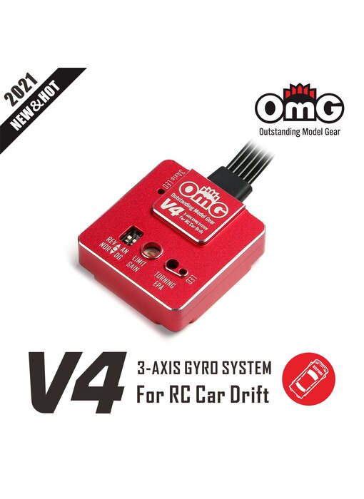 RC OMG Gyro V4 for Drift Car / Red