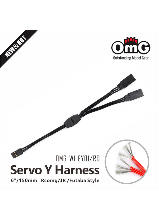 RC OMG Servo Y-Cable / 150mm / Black