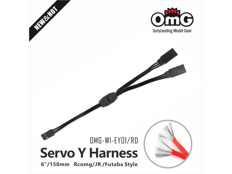 RC OMG Servo Y-Cable / 150mm / Color: Black