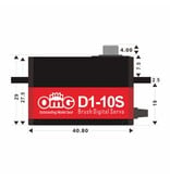 RC OMG D1-10S - Mid Aluminium Digital Low Profile Servo - Black/Red