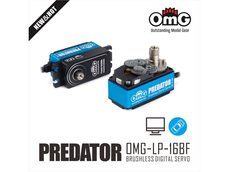RC OMG Predator Full Metal Brushless Digital Low Profile Servo / Color: Blue