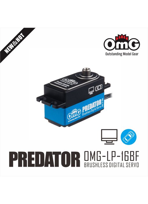 RC OMG Predator Full Metal Brushless Digital Low Profile Servo / Blue