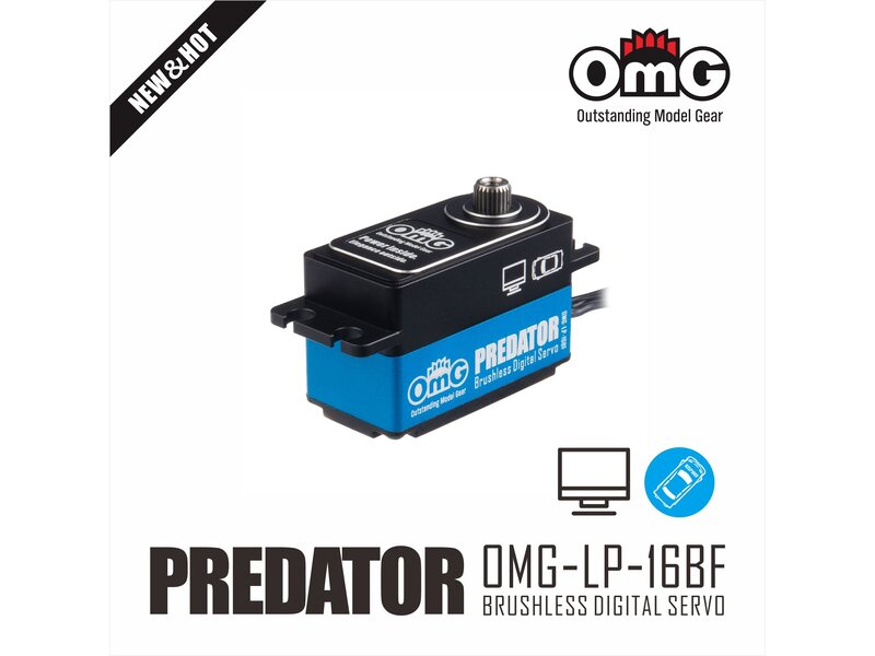 RC OMG Predator Full Metal Brushless Digital Low Profile Servo / Color: Blue