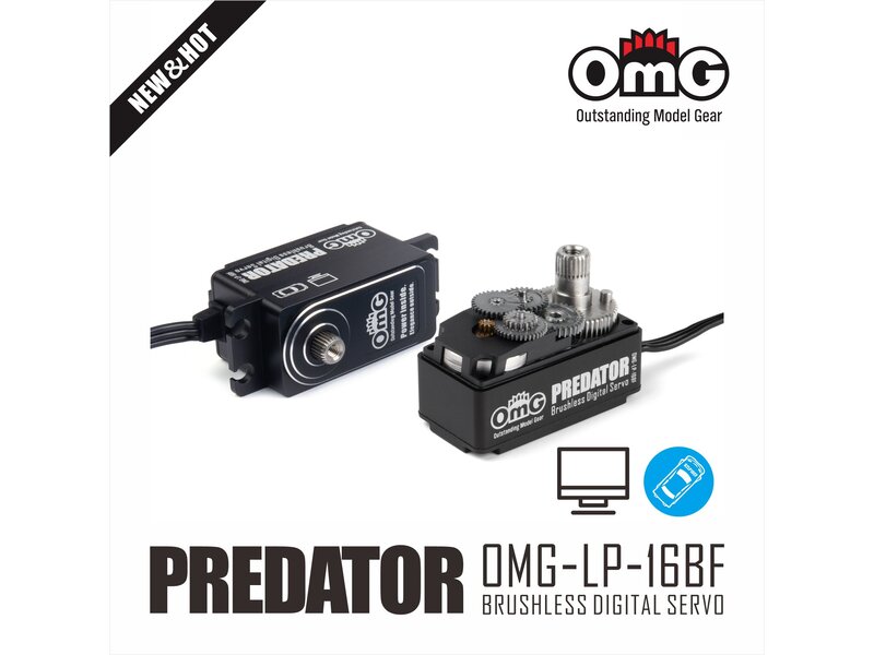 RC OMG Predator Full Metal Brushless Digital Low Profile Servo / Color: Black