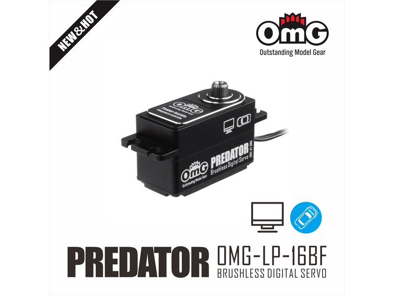 RC OMG Predator Full Metal Brushless Digital Low Profile Servo / Color: Black