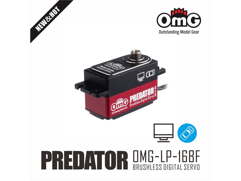 RC OMG Predator Full Metal Brushless Digital Low Profile Servo / Color: Red