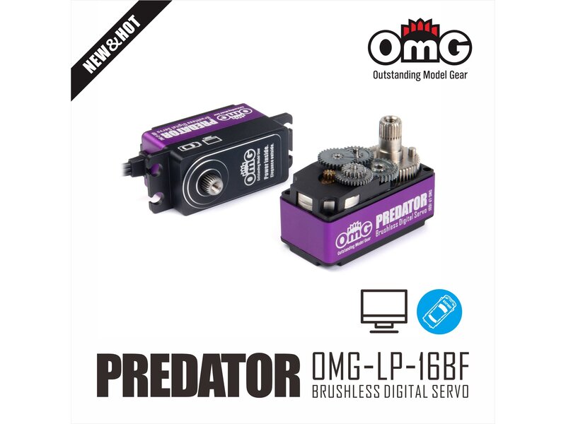 RC OMG Predator Full Metal Brushless Digital Low Profile Servo / Color: Purple