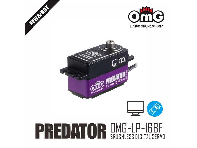 RC OMG Predator Full Metal Brushless Digital Low Profile Servo / Color: Purple