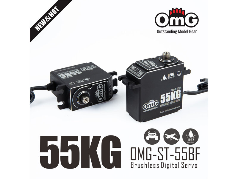 RC OMG 55kg Full Metal Waterproof Digital Brushless Servo / Color: Black