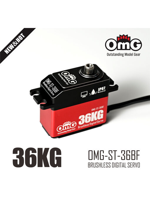 RC OMG 36kg Full Metal Waterproof Digital Brushless Servo / Red