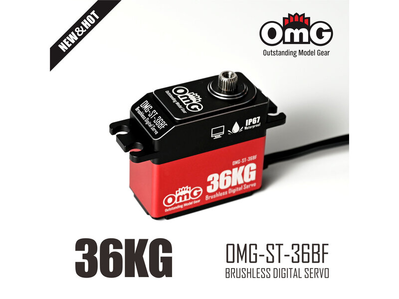 RC OMG 36kg Full Metal Waterproof Digital Brushless Servo / Color: Red