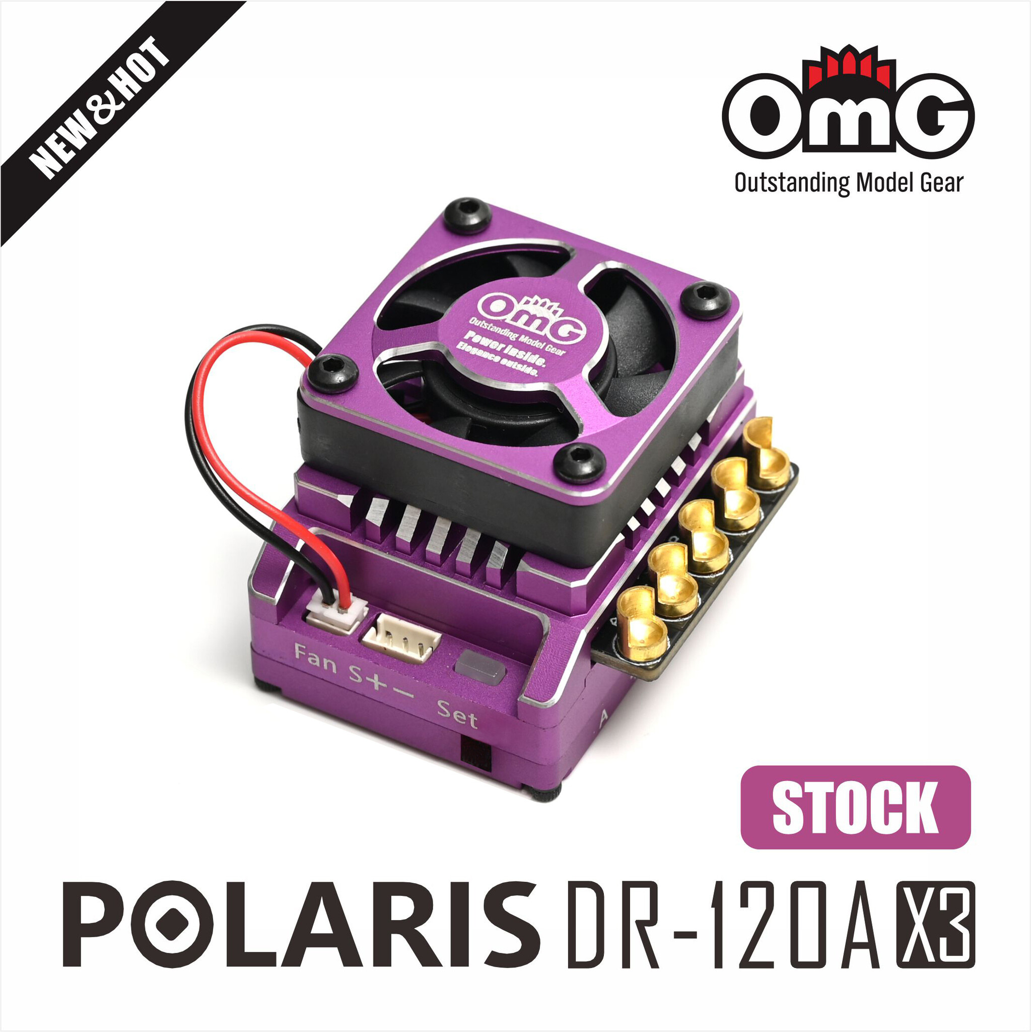OMG X3 SERIES POLARIS DR120A Brushless ESC - Purple OMG X3 SERIES POLARIS DR120A Brushless ESC - Purple