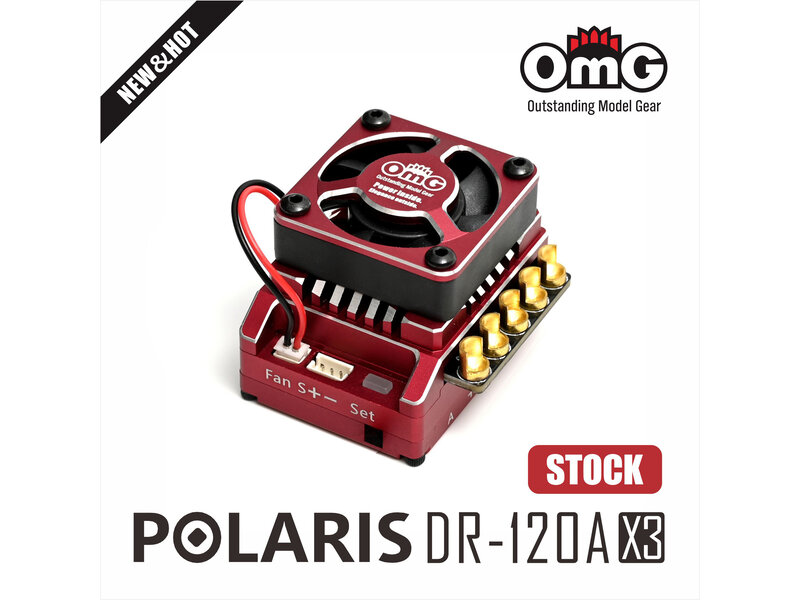 RC OMG POLARIS-DR-120AX3/RD - Polaris DR 120AX3 Stock Version ESC - Red