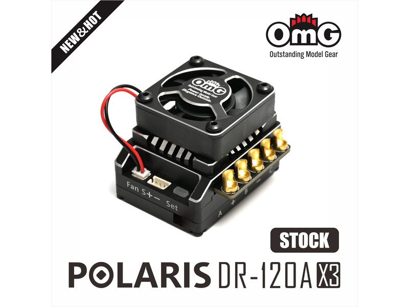 RC OMG POLARIS-DR-120AX3/BK - Polaris DR 120AX3 Stock Version ESC - Black