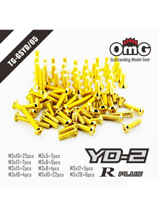 RC OMG Golden Screw Kit for Yokomo YD-2 R Plus