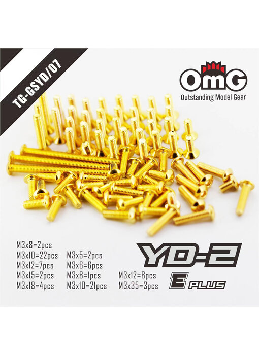 RC OMG Golden Screw Kit for Yokomo YD-2 E Plus