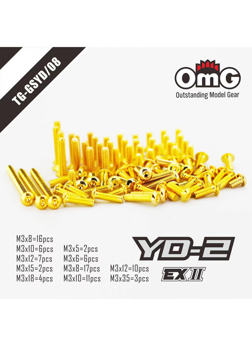 RC OMG Golden Screw Kit for Yokomo YD-2 EX2