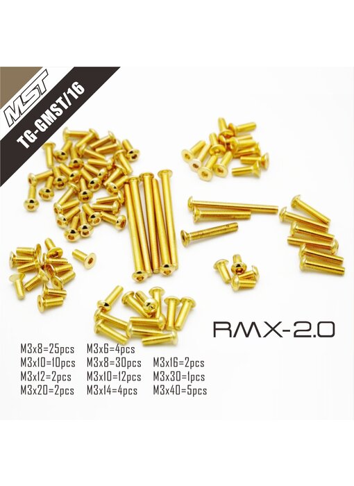 RC OMG Golden Screw Kit for MST RMX 2.0