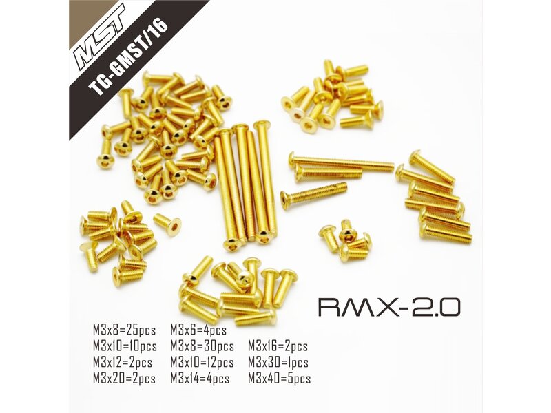 RC OMG Golden Screw Kit for MST RMX 2.0