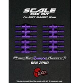 DS Racing Long Scale Nut for Drift Element Wheel (24pcs) / Purple Anodized