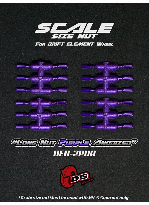 DS Racing Long Scale Nut for DE Wheel (24) / Purple Anodized