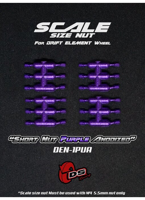 DS Racing Short Scale Nut for DE Wheel (24) / Purple Anodized