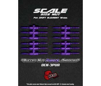 DS Racing Bullet Scale Nut for DE Wheel (24) / Purple Anodized