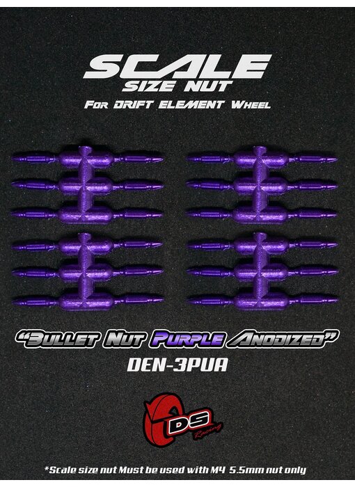 DS Racing Bullet Scale Nut for DE Wheel (24) / Purple Anodized