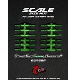 DS Racing Long Scale Nut for Drift Element Wheel (24pcs) / Green Anodized