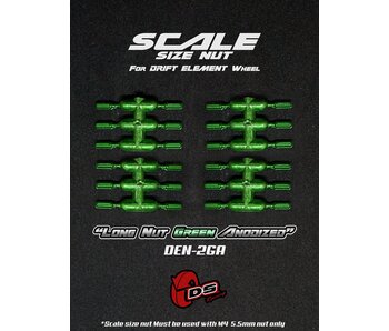DS Racing Long Scale Nut for DE Wheel (24) / Green Anodized